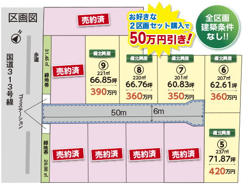 成羽ニュータウン区画図